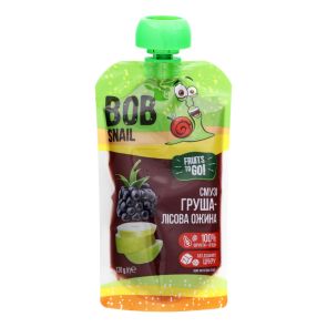 Пюре фруктове "Bob Snail" смузі груша-лісова ожина, 120 г, діп-пак