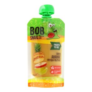 Пюре фруктове "Bob Snail" смузі ананас-груша-яблуко 120 г, діп-пак